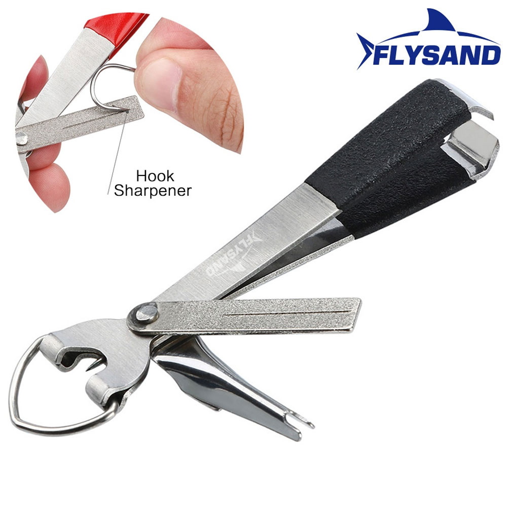Fishing Hook Sharpener - FLYSAND 4-in-1 Quick Tie Nail Clipper
