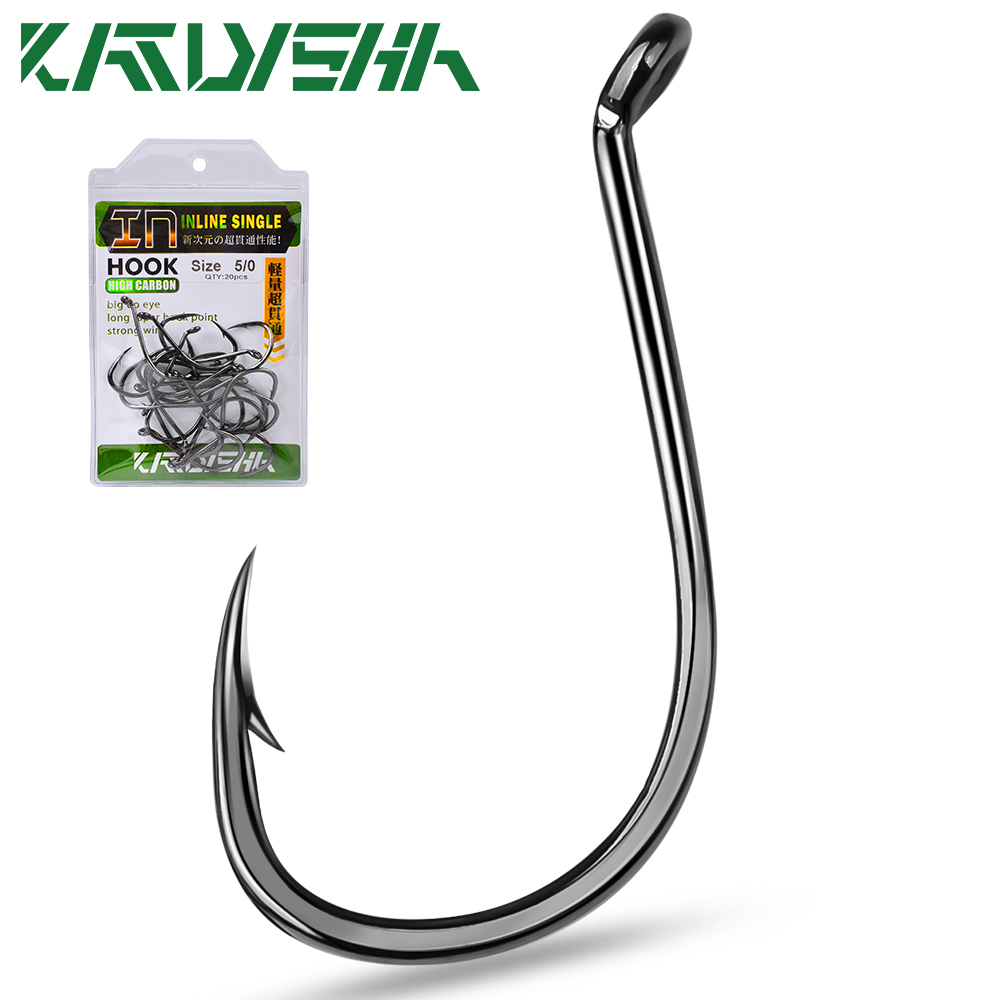 Fishing Hook Barbless - KATYUSHA 100PCS J Hooks 1/0-2/0-3/0-4/0-5/0# Barbed