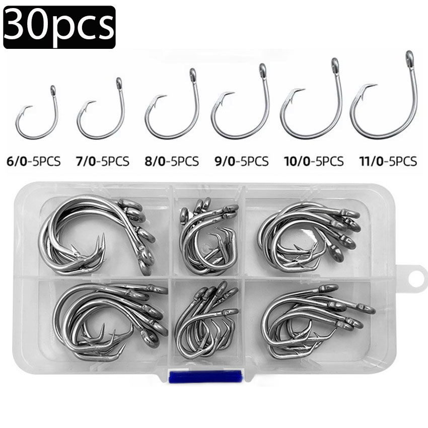30pcs/box Fishing Hooks Stainl - Fishing Hook Circle avis et prix