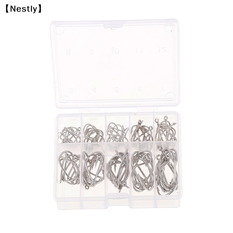 100pcs/box Fishing Hooks Carbo - Fishing Hook Circle avis et prix