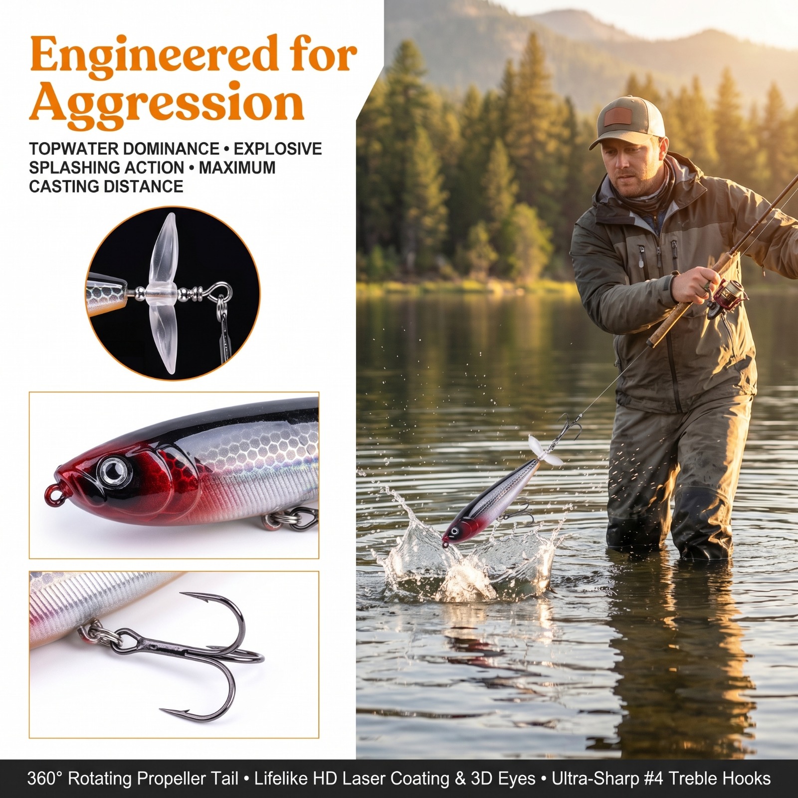 Goture Topwater Fishing Lures  - Fishing Hook Treble avis et prix