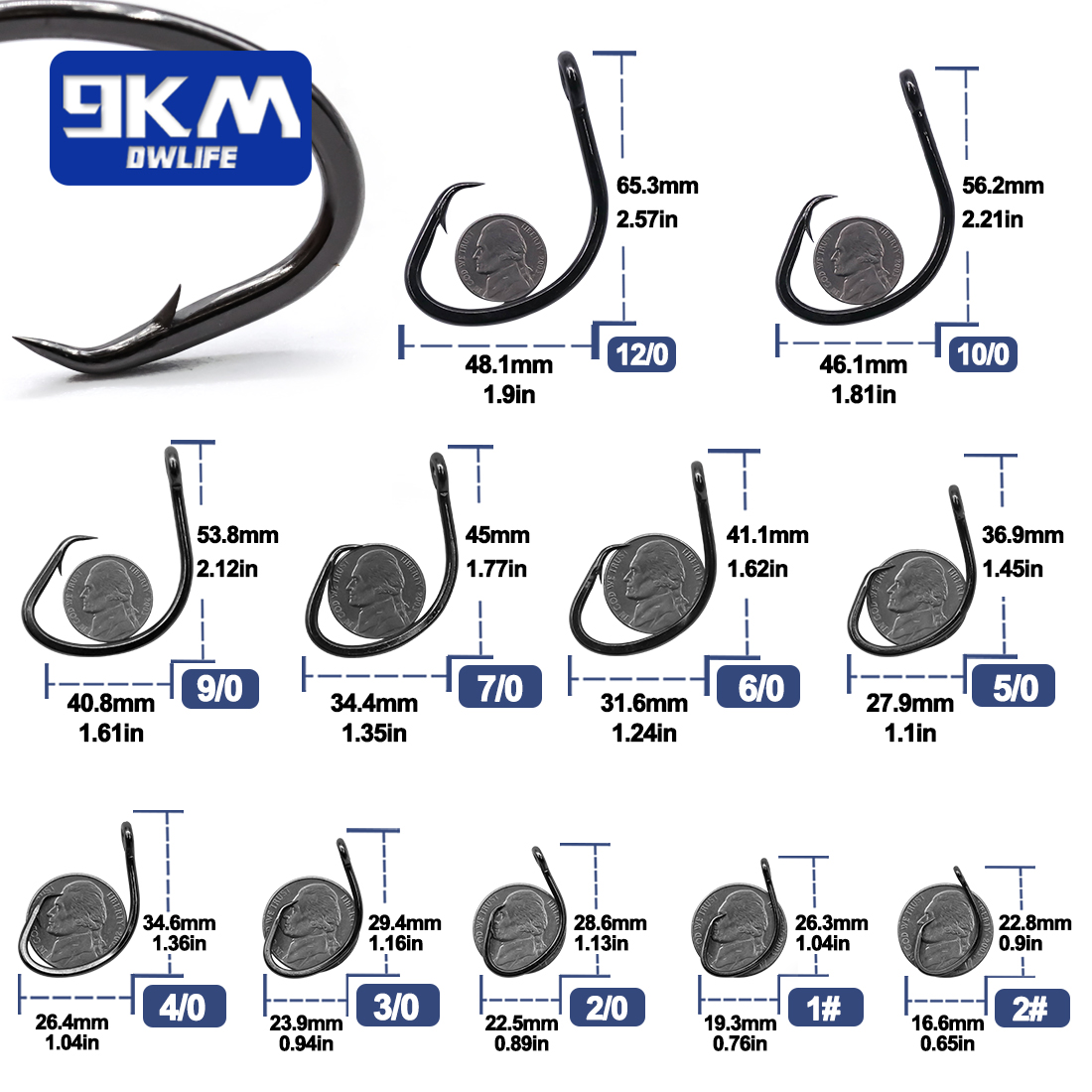 9KM Circle Hooks 25~50Pcs Salt - Fishing Hook Circle avis et prix