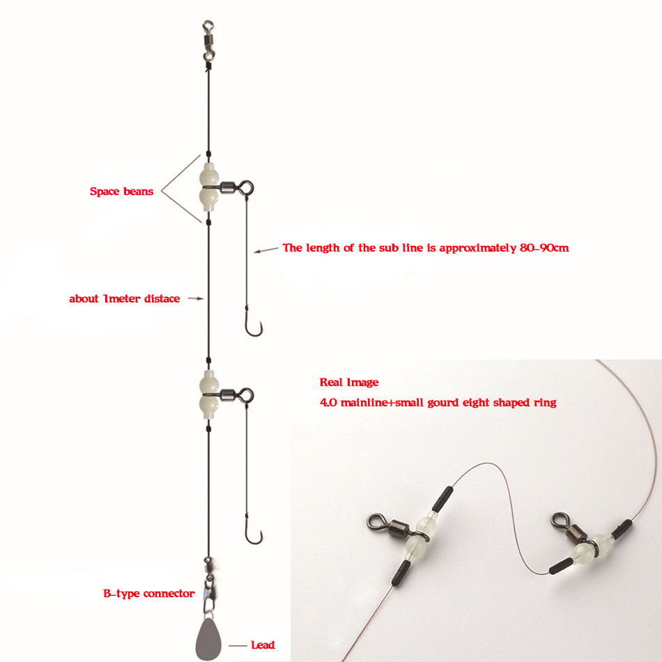 MNFT 100Pcs Luminous 3 Way Dur - Fishing Hook Size avis et prix