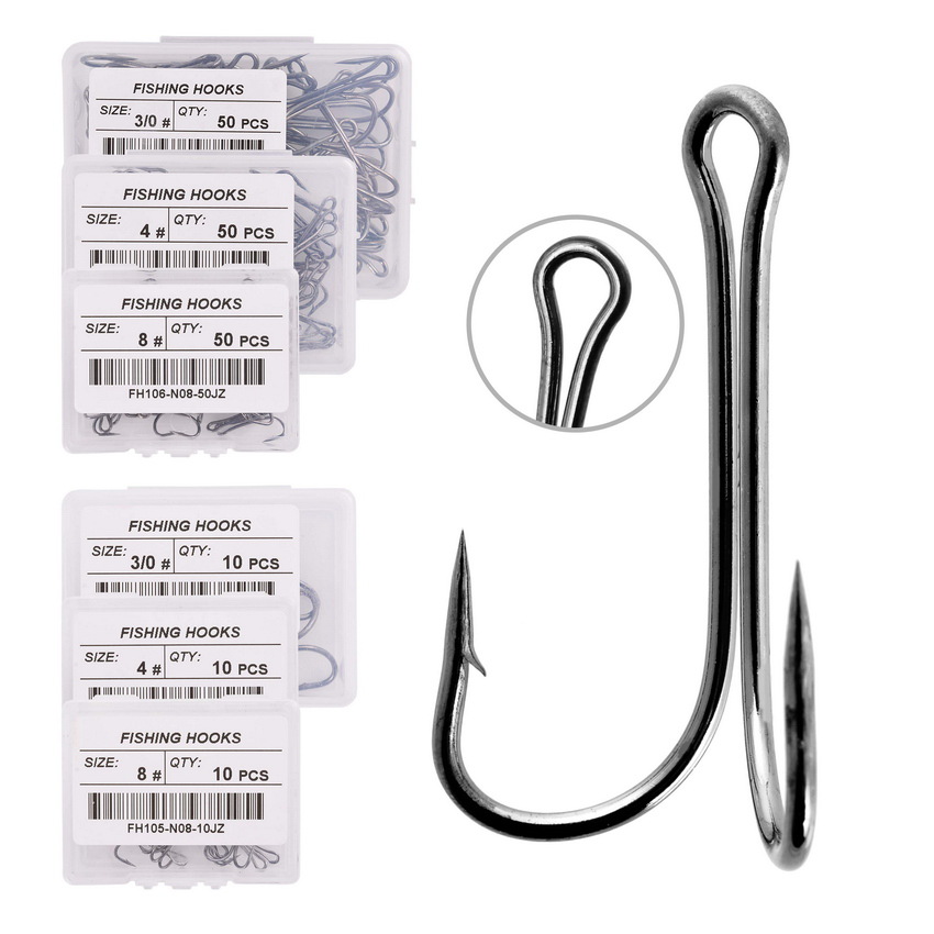 100PCS10PCS/Box Double Fishing - Fishing Hook Weedless avis et prix