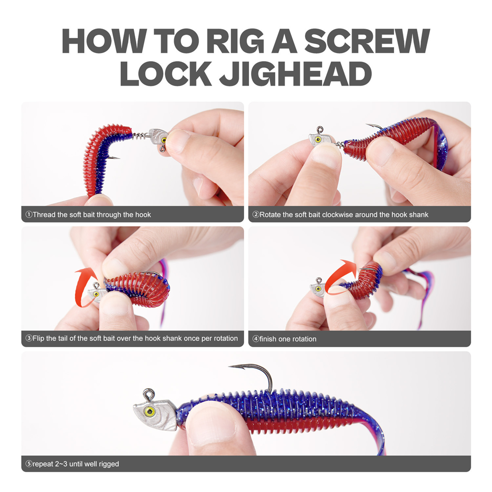 15PCS Screw Lock Swimbait Jig  - Fishing Hook Weedless avis et prix
