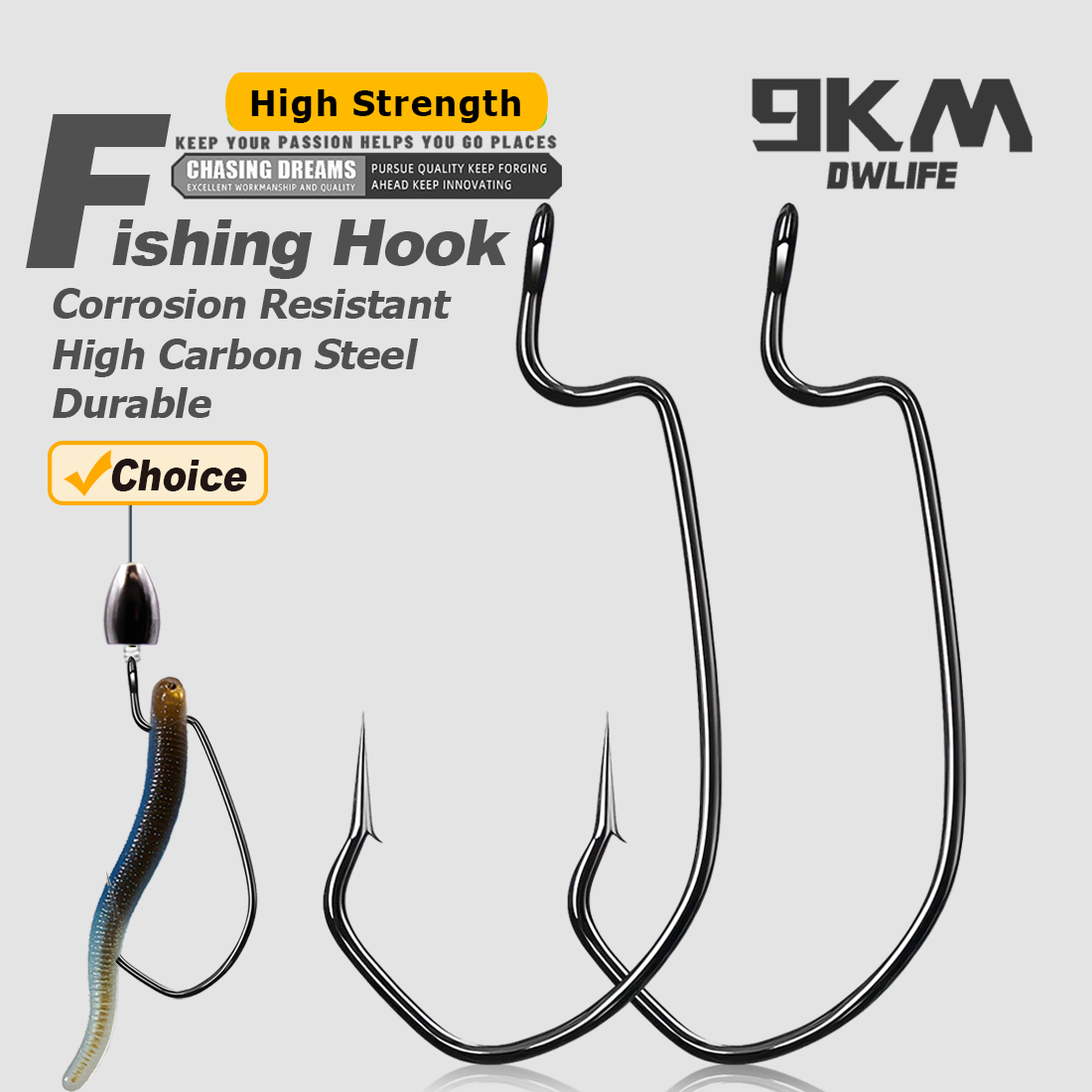 9KM 25~100Pcs Ewg Worm Hooks V - Fishing Hook Offset avis et prix