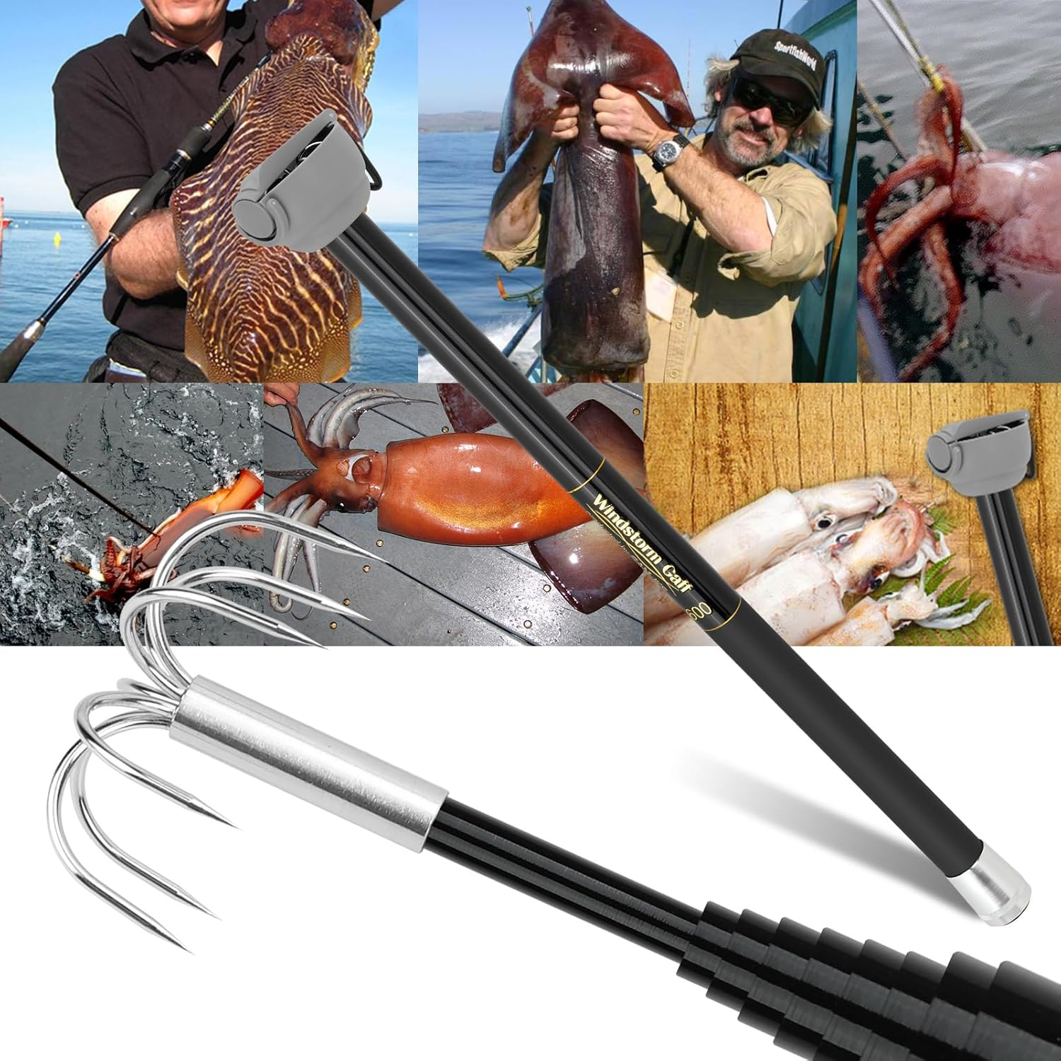 SANLIKE Fishing-Squid Gaff 3M/ - Fishing Hook Stainless Steel avis et prix