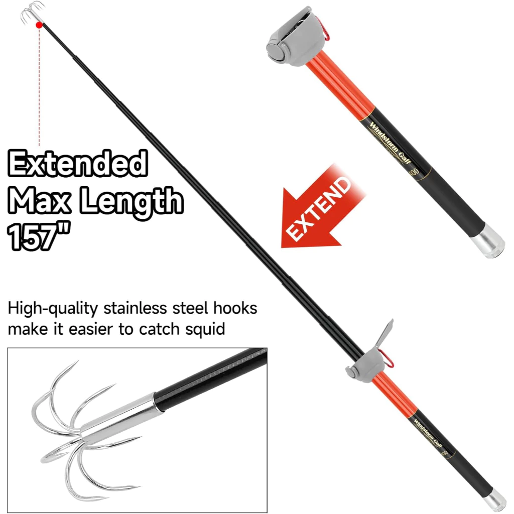 SANLIKE Fishing-Squid Gaff 3M/ - Fishing Hook Stainless Steel avis et prix