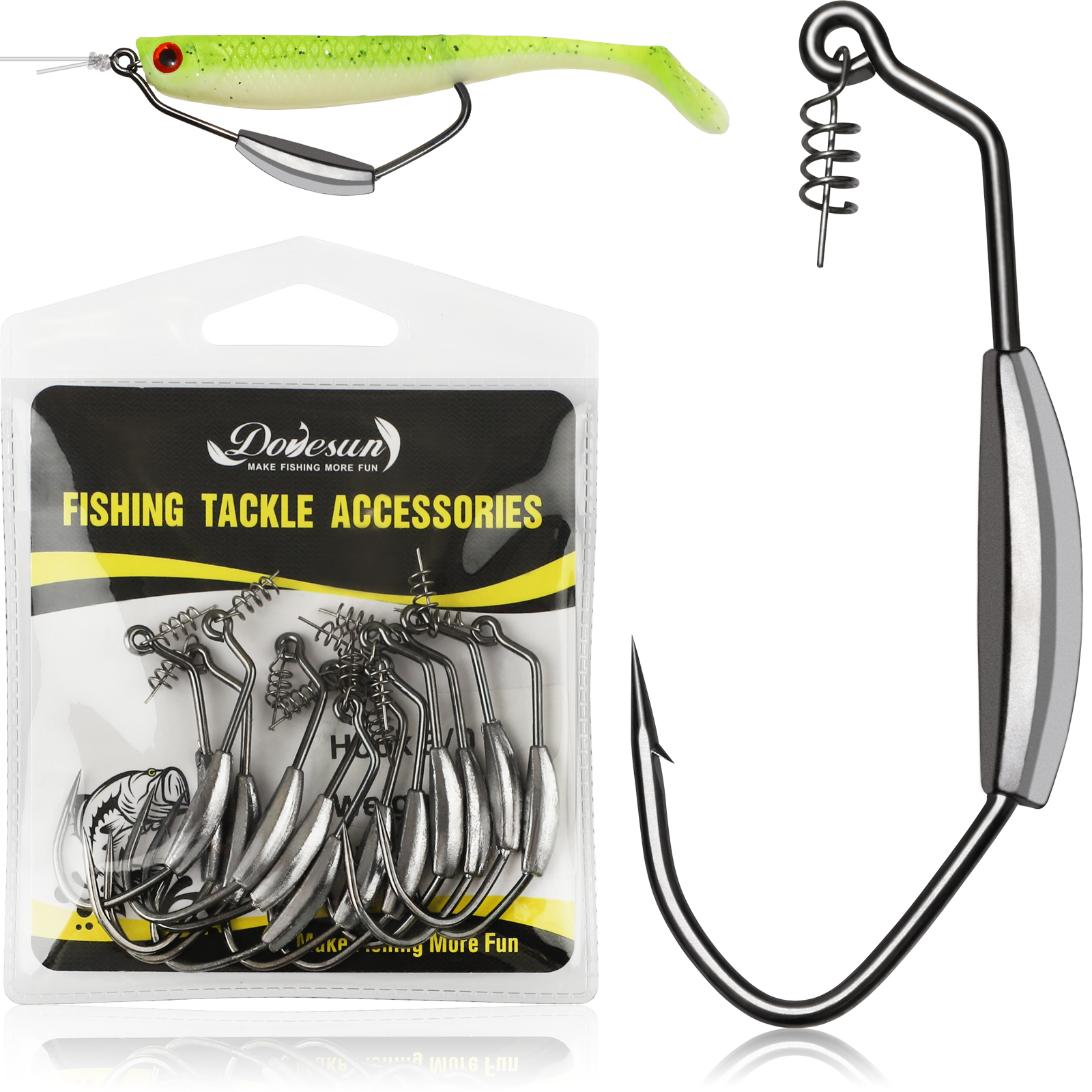 Dovesun 12PCS Weighted Swimbai - Fishing Hook Weedless avis et prix