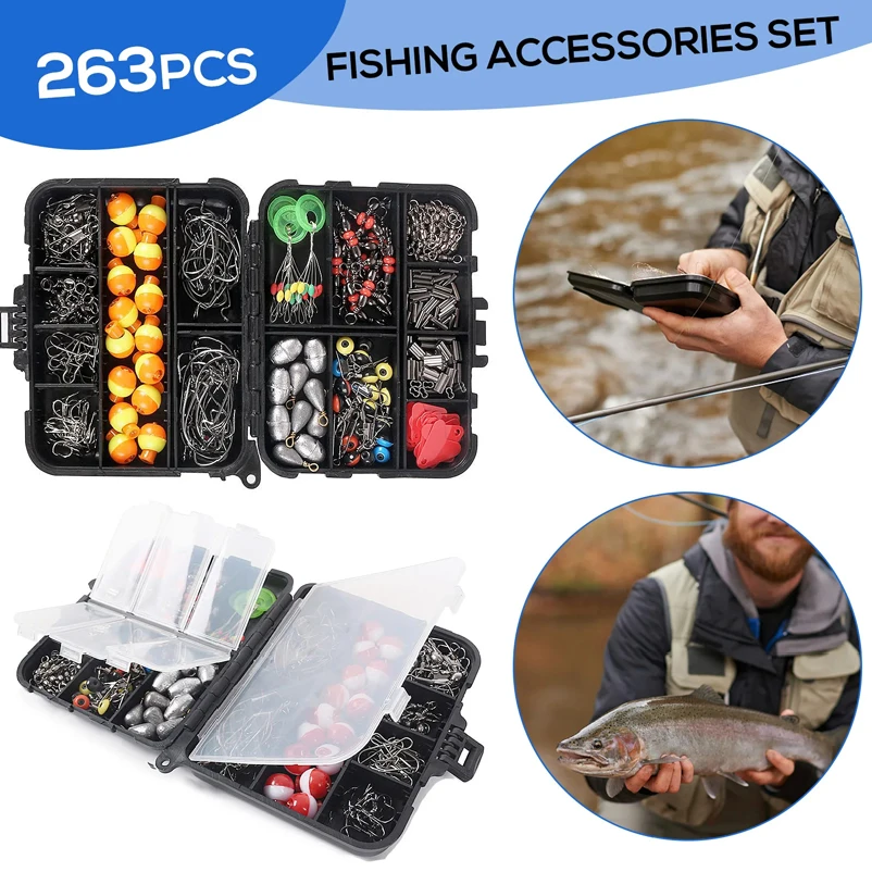 263pcs Outdoor Fishing Accesso - Fishing Hook Box avis et prix