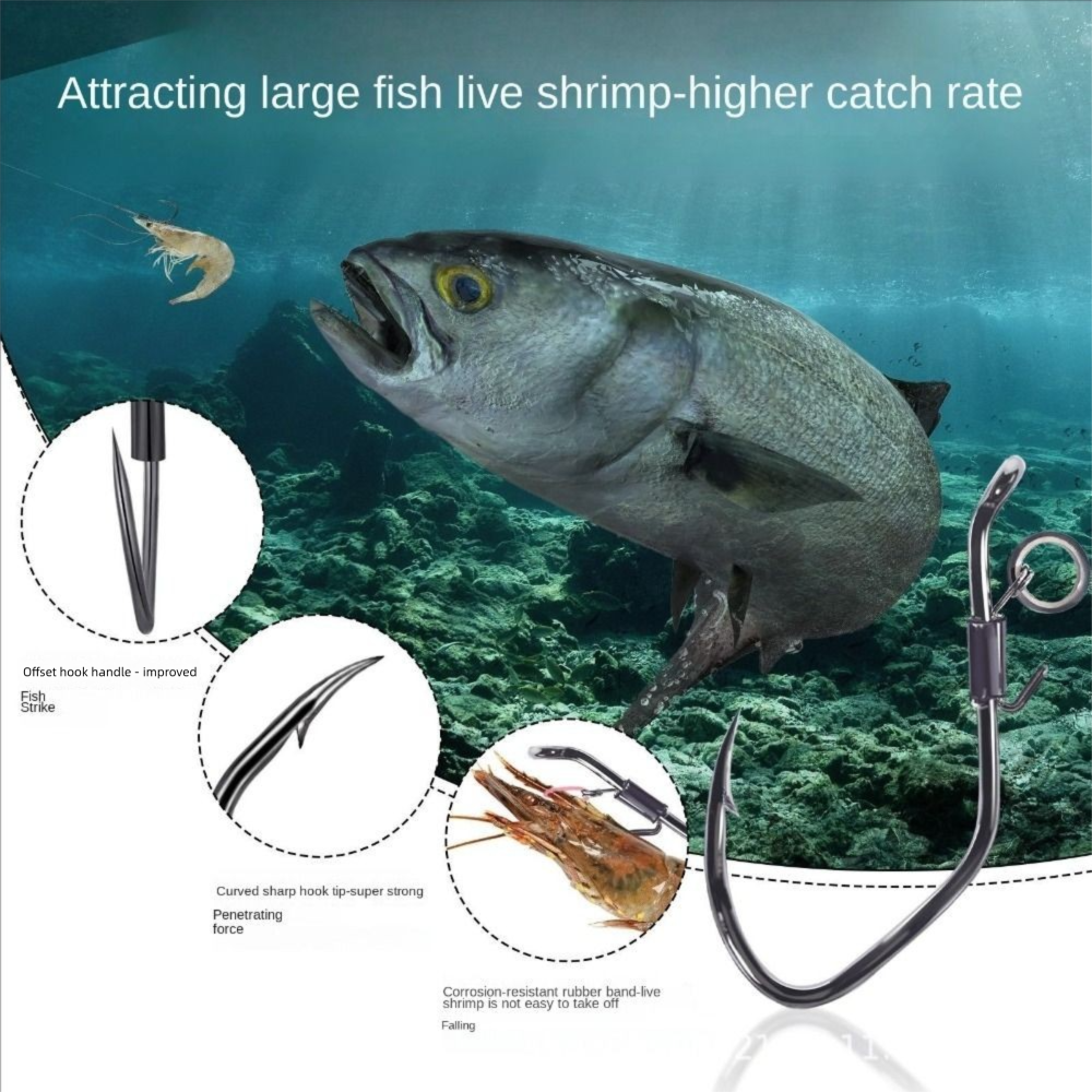 10pcs Pickerel Live Shrimp Bai - Fishing Hook Weedless avis et prix