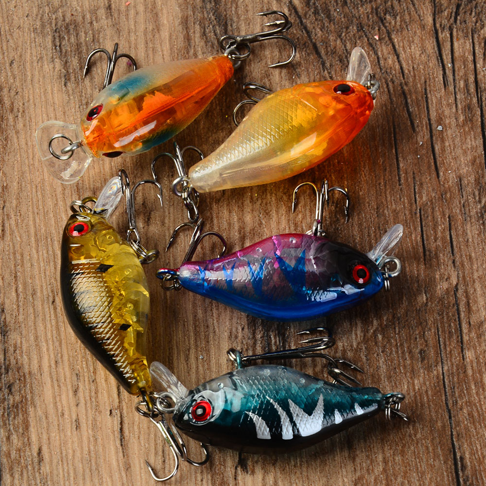 5pcs Floating Crankbaits Bait  - Fishing Hook Treble avis et prix