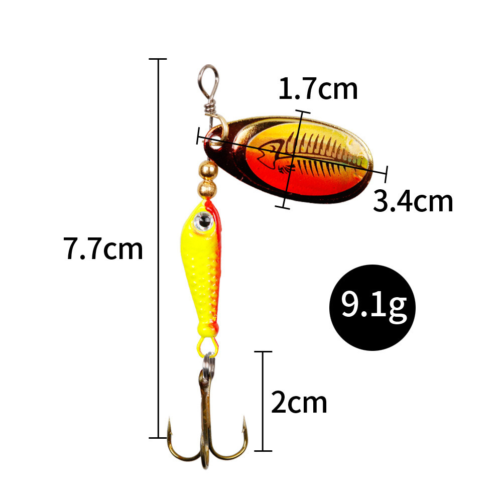 10pcs/Set Spinner Lures 9.1g 7 - Fishing Hook Treble avis et prix
