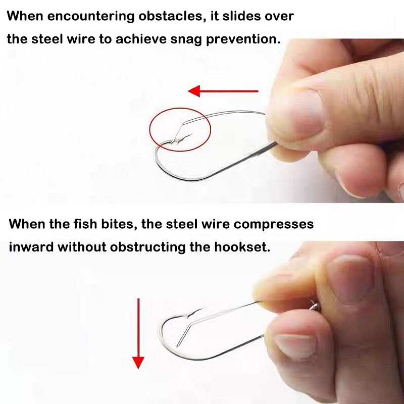 20/40Pcs Weedless Offset Worm  - Fishing Hook Weedless avis et prix