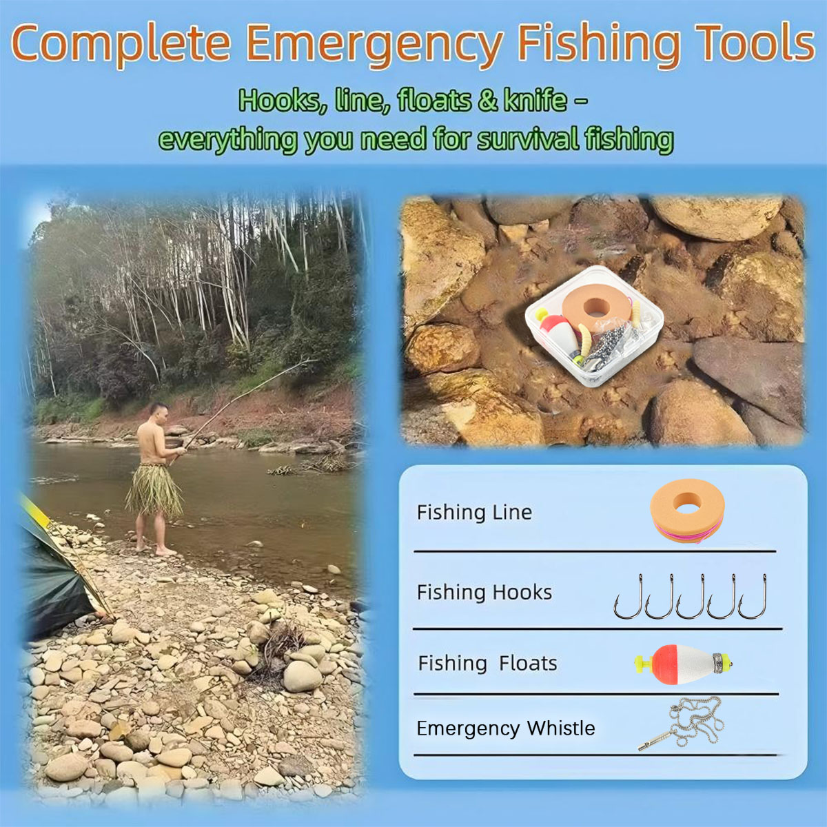 Portable Emergency Fishing Gea - Fishing Hook Box avis et prix