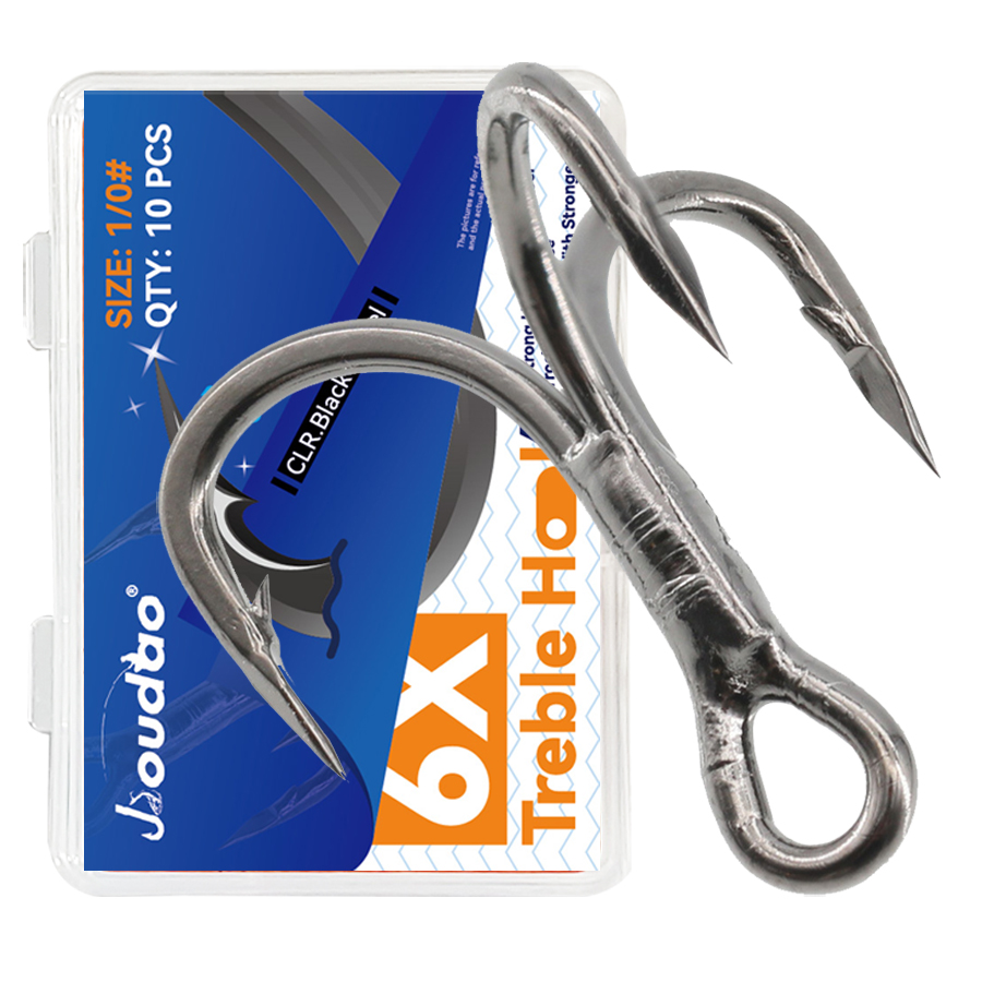 6X Fishing Treble Hooks Black  - Fishing Hook Assortment avis et prix