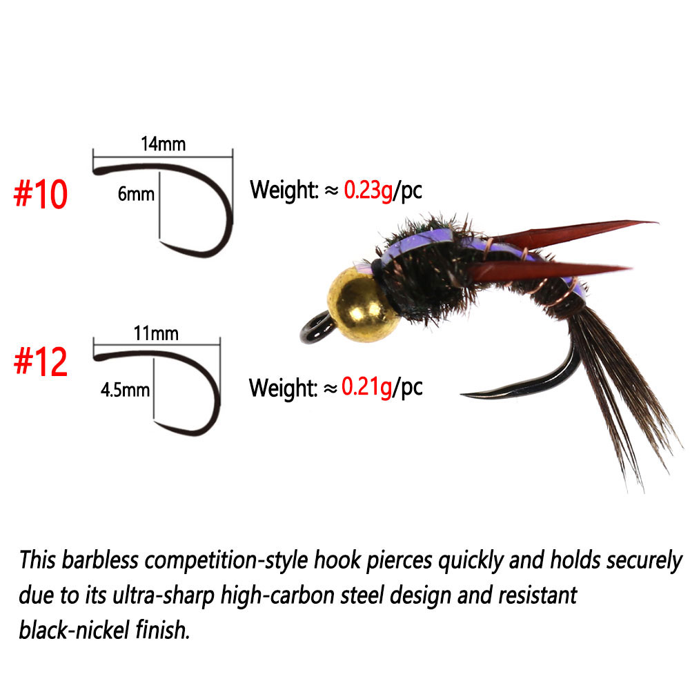 Bimoo 8pcs Brass Beadhead Evil - Fishing Hook Barbless avis et prix