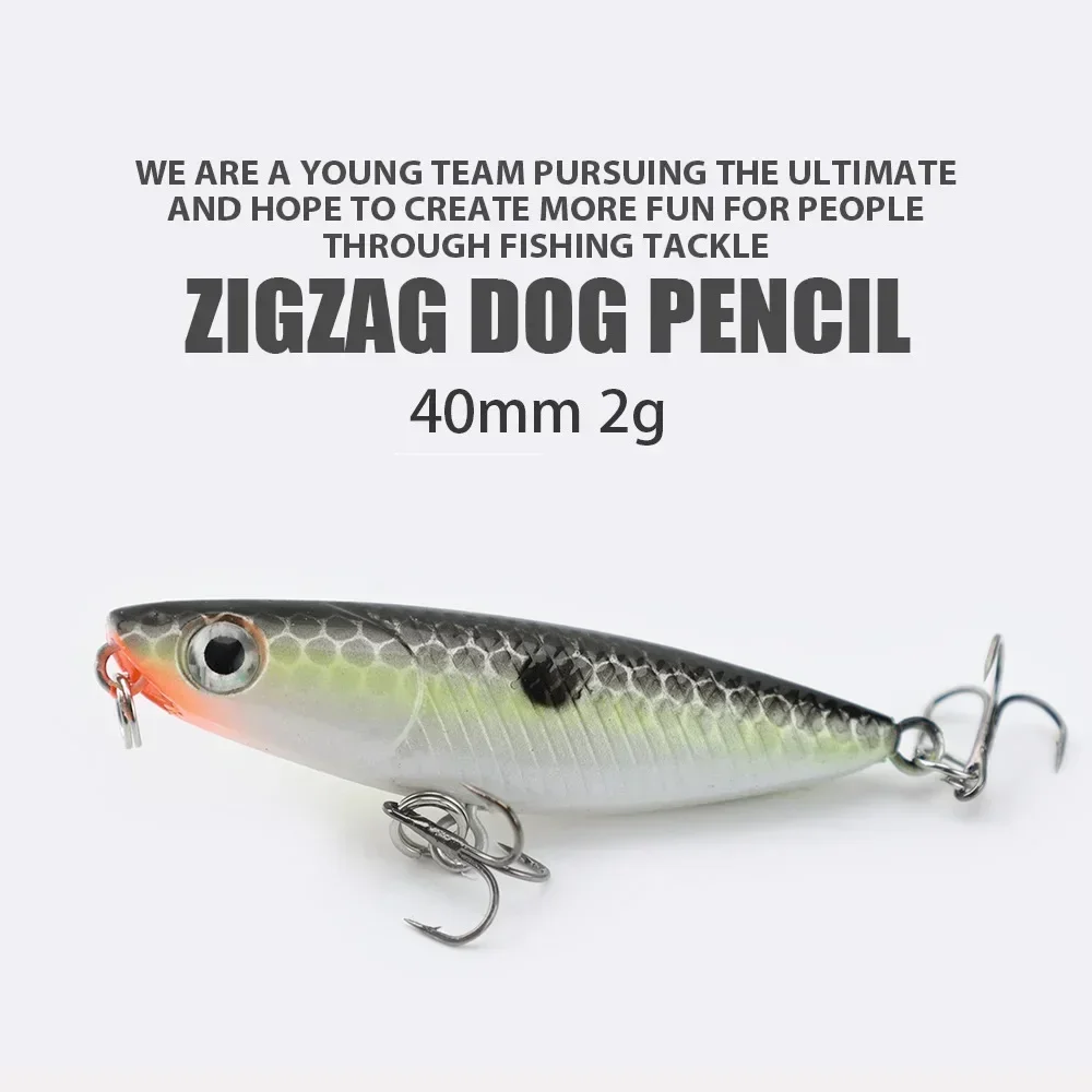 45mm 1.9g 1pcs Zigzag Dog Penc - Fishing Hook Treble avis et prix