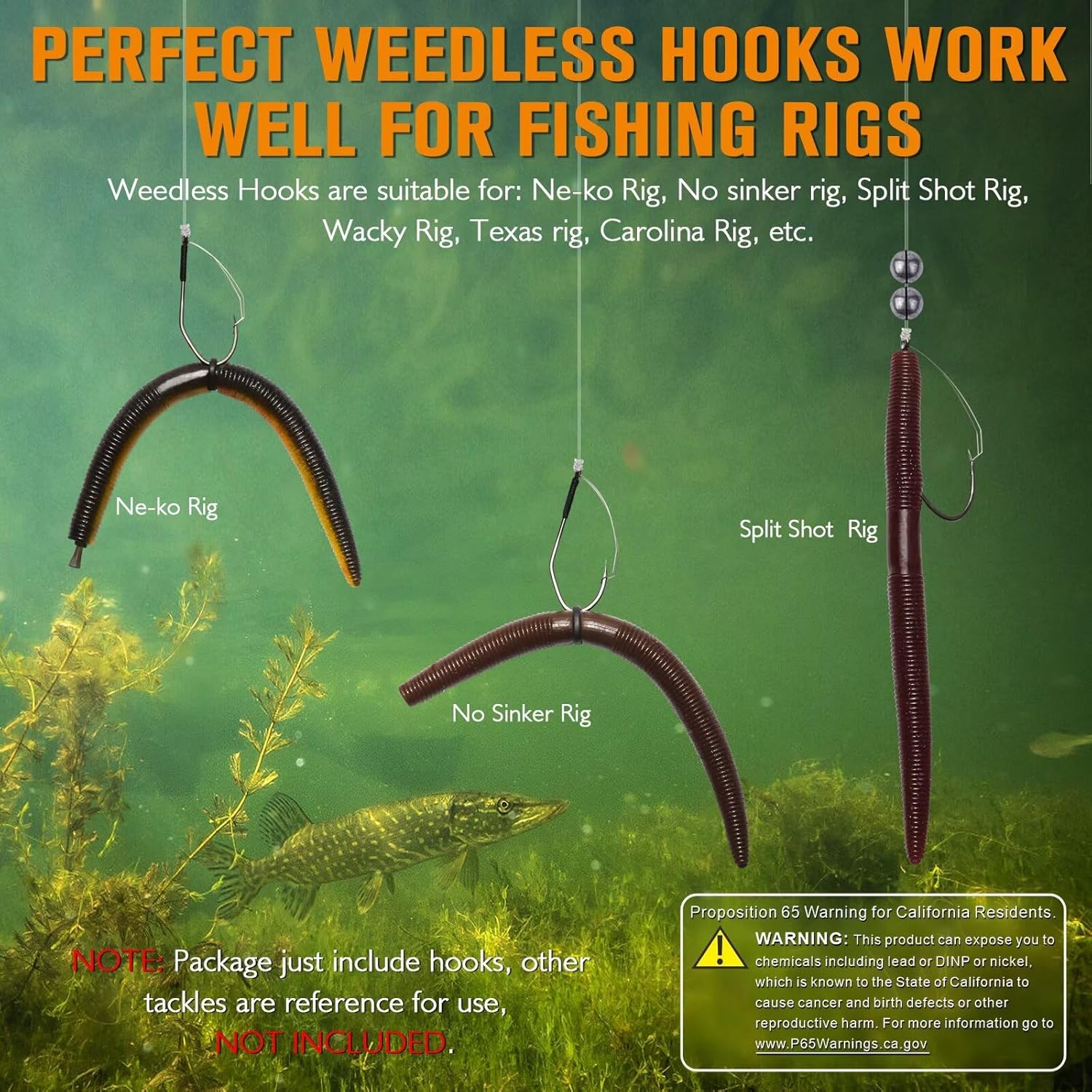 Dovesun Weedless Worm Hooks Wa - Fishing Hook Weedless avis et prix