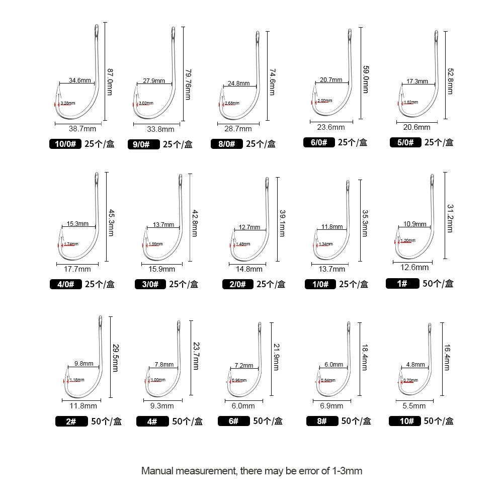 FTK Fishing Hooks 1-10#50PCS 1 - Fishing Hook Offset avis et prix