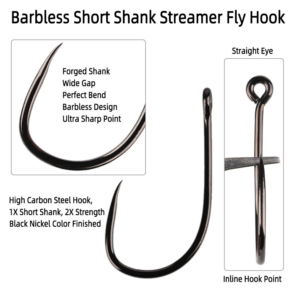 20pcs #1 1/0 2/0 3/0 4/0 5/0 S - Fishing Hook Barbless avis et prix