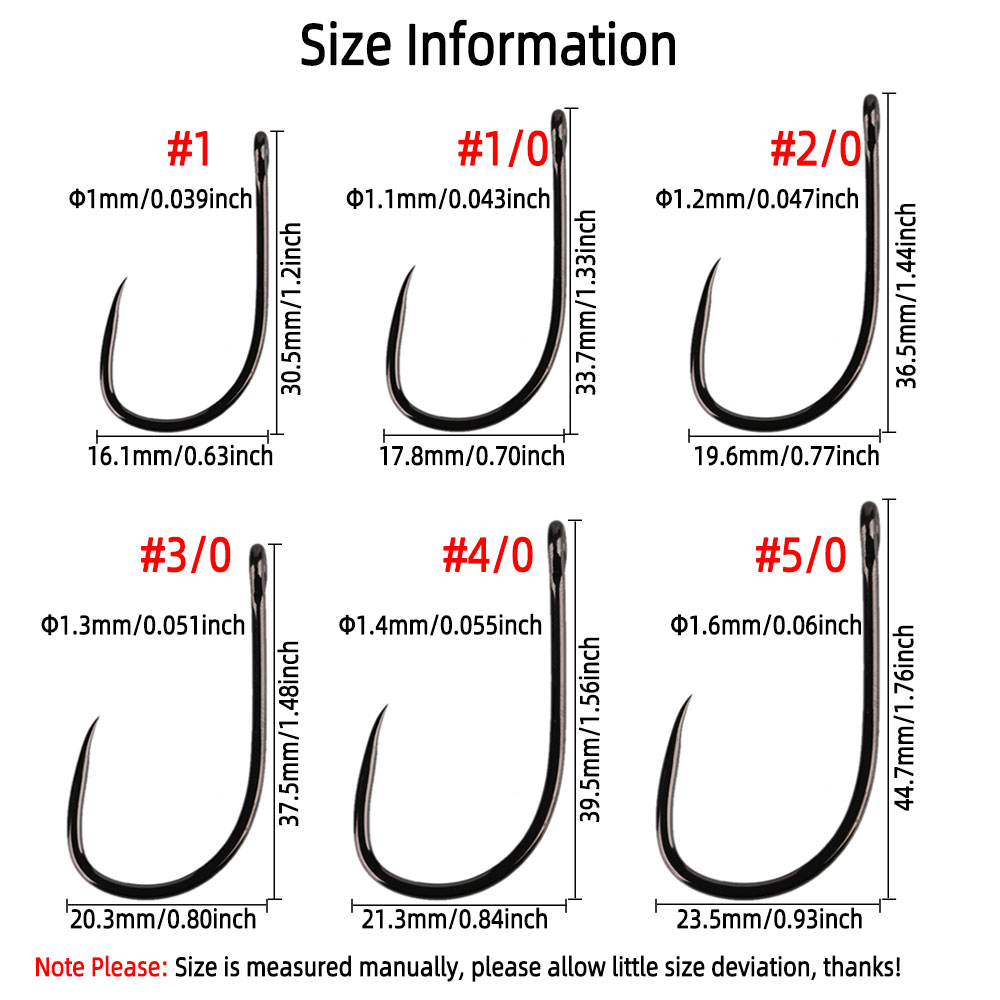 20pcs #1 1/0 2/0 3/0 4/0 5/0 S - Fishing Hook Barbless avis et prix